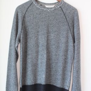 Rag & Bone Mens Large Sweatshirt with Ribbed Cuffs and Hem
